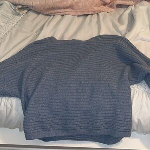 blue and cream sweater